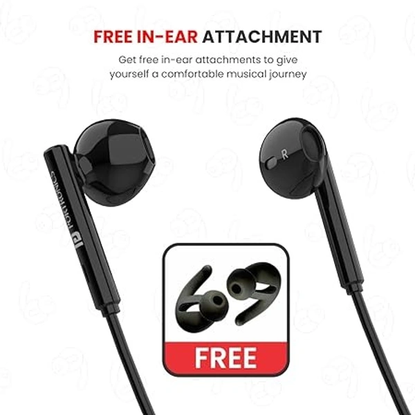 Portronics Harmonics Z5 Wireless Bluetooth Stereo Headset with 33Hrs Playtime, Double EQ Mode, 14.2 mm Dynamic Drivers, Click Action Buttons(Black)