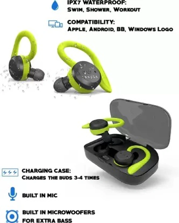 Boult Audio Airbass Tru5ive Bluetooth Headset  (Brown, Black, True Wireless) ( open box )
