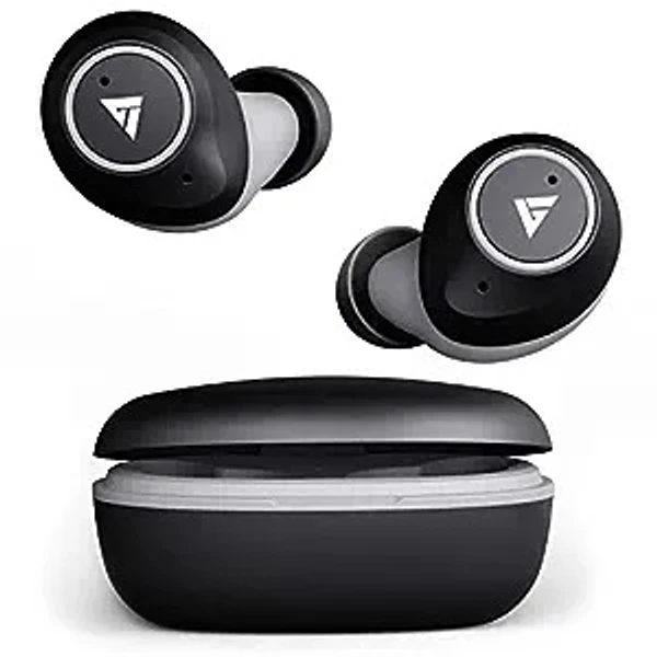 Boult Audio Airbass Q10 Bluetooth Truly Wireless in Ear Earbuds with Mic with 24H Total Playtime, Touch Controls, Ipx5 Water Resistant and Voice Assistant (Black) ( open box )