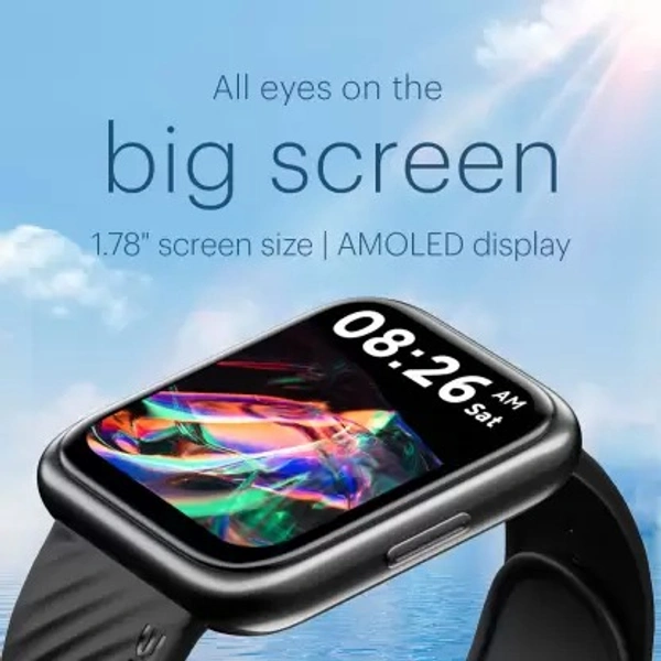 Noise ColorFit Vision 2 with 1.78'' Always on AMOLED Display Smartwatch  (Black Strap, Regular) ( open box )