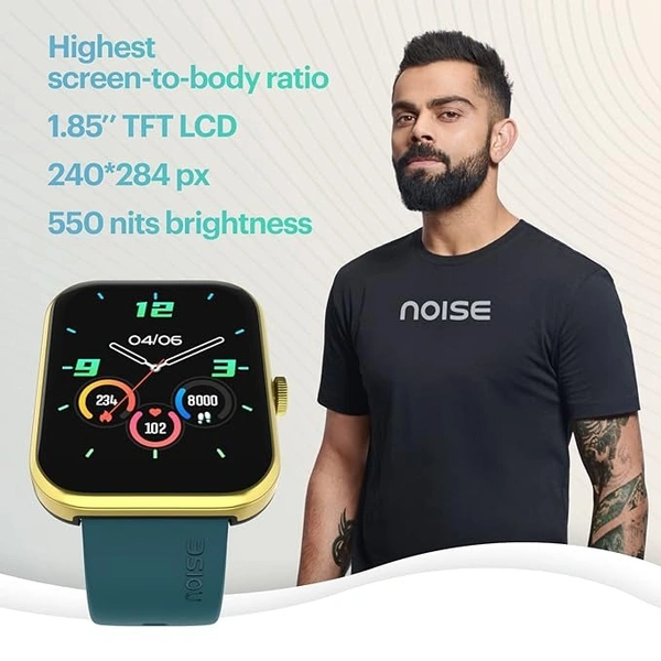 Noise Pulse 2 Max 1.85" Display, Bluetooth Calling Smart Watch, 10 Days Battery, 550 NITS Brightness, Smart DND, 100 Sports Modes, Smartwatch for Men and Women (Jet Black) (open box )