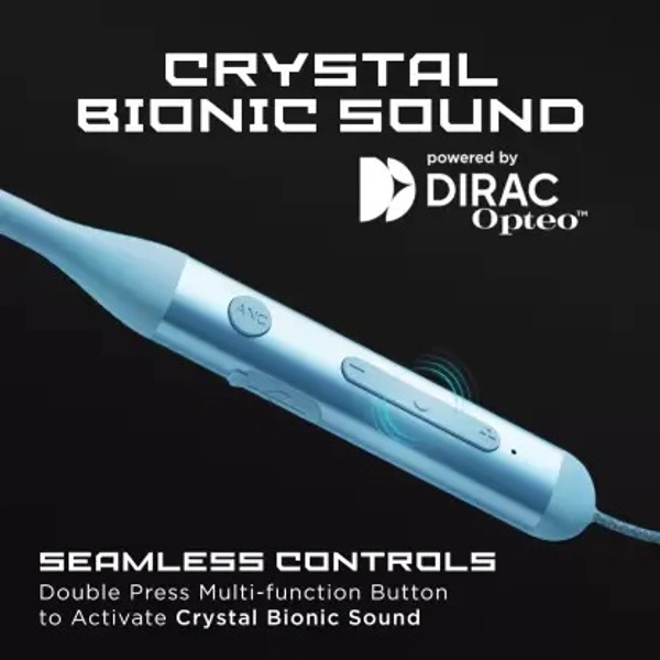 boAt Rockerz 333ANC with Crystal Bionic Sound,13mm Drivers &Active Noise Cancellation Bluetooth Headset  (Celestial Blue, In the Ear)