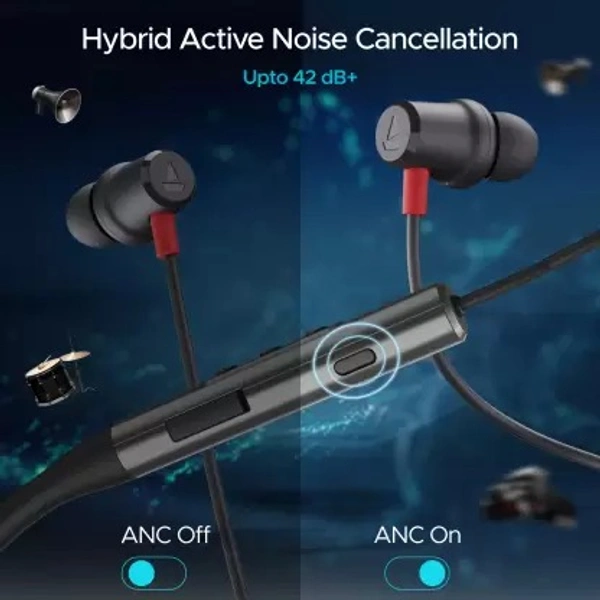 boAt Nirvana 525 ANC Bluetooth Headset  (Space Black, In the Ear)