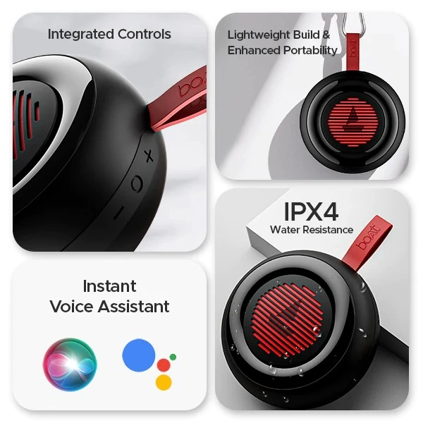 boat stone 105 Portable Bluetooth Speaker with 5W RMS Immersive Sound, 11 Hours Playback, Bluetooth v5.0 