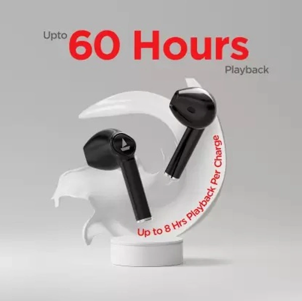 boAt Airdopes 131 with upto 60 Hours and ASAP Charge Bluetooth Headset  (Active Black, True Wireless)