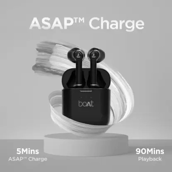 boAt Airdopes 131 with upto 60 Hours and ASAP Charge Bluetooth Headset  (Active Black, True Wireless)