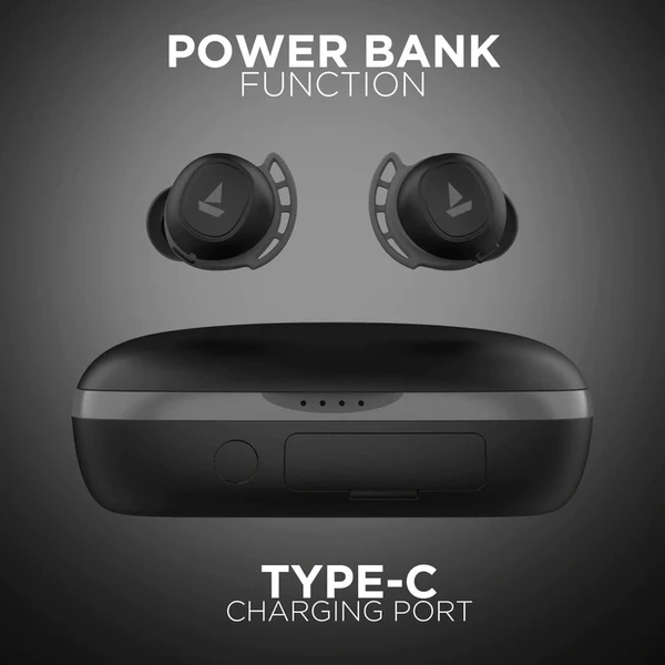 boAt Airdopes 441 Pro True Wireless in Ear Earbuds with Mic, Upto 150 Hours Playback, Signature Sound, IWP Technology, IPX7, BT v5.0, Type-c Interface and Capacitive Touch Controls(Active Black)