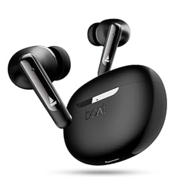 boAt Newly Launched Airdopes 141 ANC TWS Earbuds with 32 dB ANC, 42 HRS Playback, 50ms Low Latency Beast™ Mode, IWP™ Tech,Quad Mics with ENx™,ASAP™ Charge,USB Type-C Port & IPX5(Gunmetal Black)