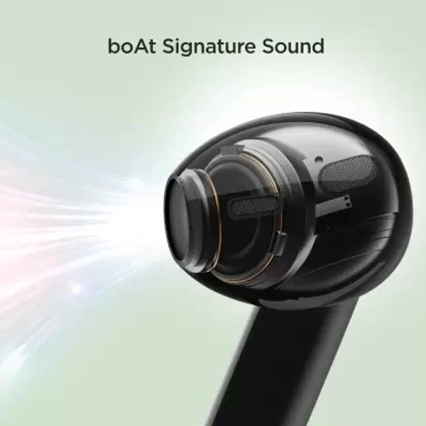 boAt Airdopes 100 with 50 Hours Playback, Quad Mics ENx Technology & Beast Mode Bluetooth Headset  (Opal Black, In the Ear)