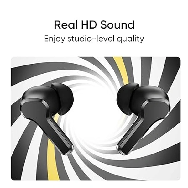 realme TechLife Buds T100 Bluetooth Truly Wireless in Ear Earbuds with mic, AI ENC for Calls, Google Fast Pair, 28 Hours Total Playback with Fast Charging and Low Latency Gaming Mode (Black)