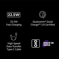 Mi Fast USB Type C 22.5W charger combo for Mobiles with detachable USB cable  (White, Cable Included)
