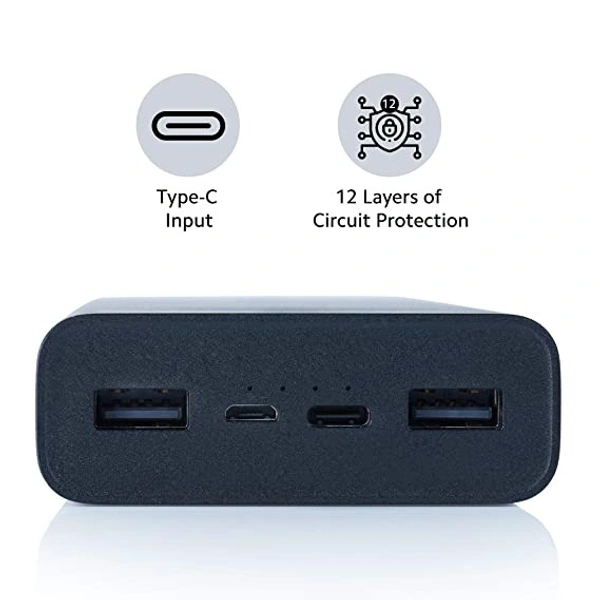 MI Power Bank 3i 20000mAh Lithium Polymer 18W Fast Power Delivery Charging | Input- Type C | Micro USB| Triple Output | Sandstone Black