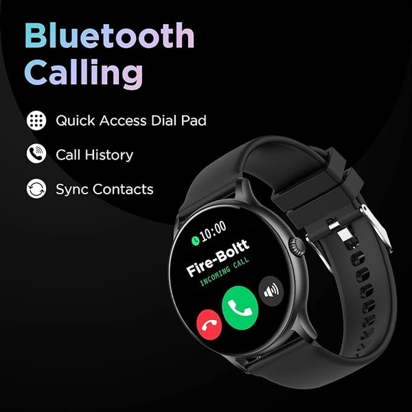 Fire-Boltt Phoenix Smart Watch with Bluetooth Calling 1.3",120+ Sports Modes, 240 * 240 PX High Res with SpO2, Heart Rate Monitoring & IP67 Rating (Black)