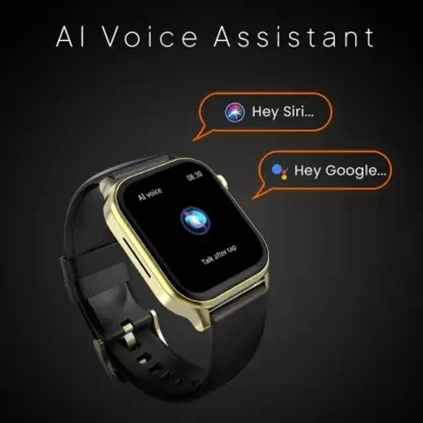 Fire-Boltt Rise BT Calling,1.85", Voice Assistance & 123 Sports Single BT Connection Smartwatch  (Gold Strap, Free Size)