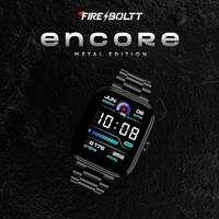 Fire-Boltt Encore Stainless Steel Smart Watch with Advanced 1.83” Full Touch Screen Display, 240*284 PPI, Bluetooth calling, 10-days battery life, IP67 Water Resistant, Upgraded Health Sensors (Black)