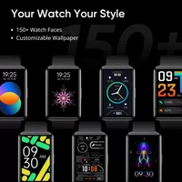 DIZO Watch S 1.57 Bright touch screen with rectangular display and 110+ sports modes  (Black Strap, Free Size) ( open box )