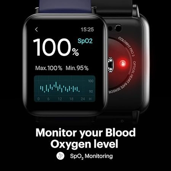 Noise ColorFit Pro 3 Smart Watch, 1.55" HD Display, 10 Day Battery, Waterproof Smartwatch, Auto Recognition Sports Mode, Heart Rate, Spo2, Sleep & Stress Monitor Smartwatch for Men Women (Openbox )