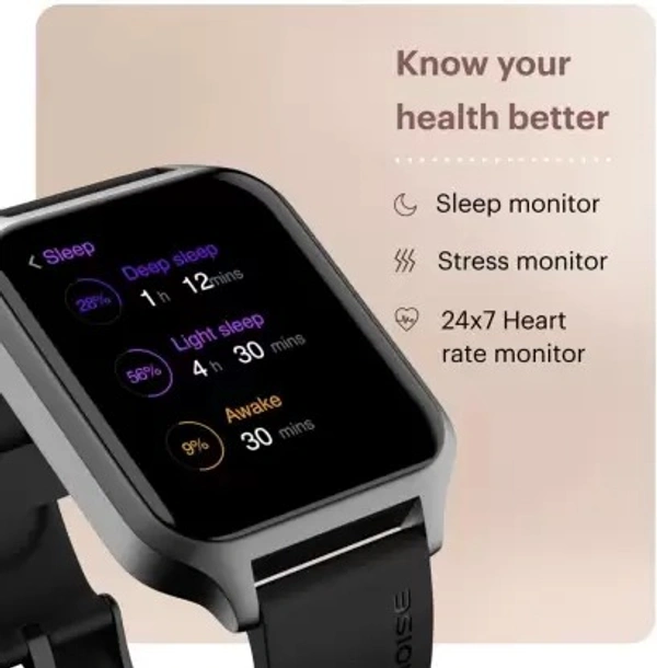 ( open box ) Noise ColorFit Brio Smartwatch  (Black Strap, Regular) ( Open box )