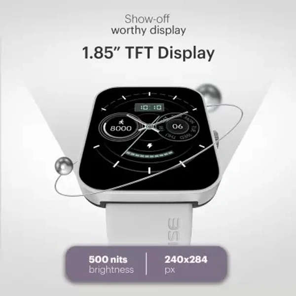Noise Caliber 2 Buzz 1.85'' Display with Bluetooth Calling, Long Battery & IP68 Rating Smartwatch  (Grey Strap, Regular)( Open box)