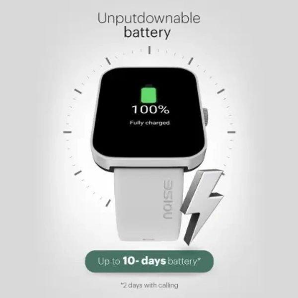 Noise Caliber 2 Buzz 1.85'' Display with Bluetooth Calling, Long Battery & IP68 Rating Smartwatch  (Grey Strap, Regular)( Open box)
