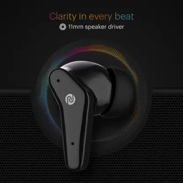 Noise Buds VS102 with 50 Hrs Playtime, 11mm Driver, IPX5 and Unique Flybird Design Bluetooth Headset  (Jet Black, True Wireless) (Open box ) 