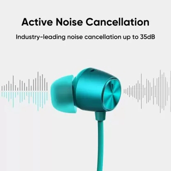 realme Buds Wireless Pro with Active Noise Cancellation (ANC) Bluetooth Headset  (Green, In the Ear)