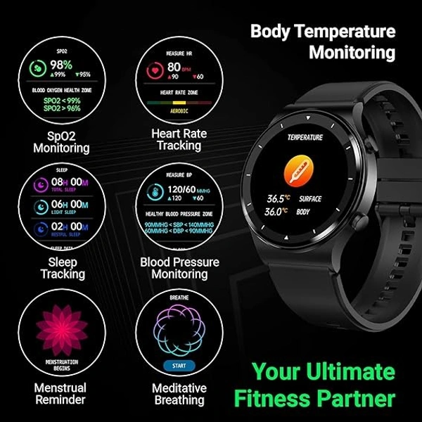 Fire-Boltt 360 Pro Bluetooth Calling, Local Music and TWS Pairing, 360 * 360 PRO Display Smart Watch