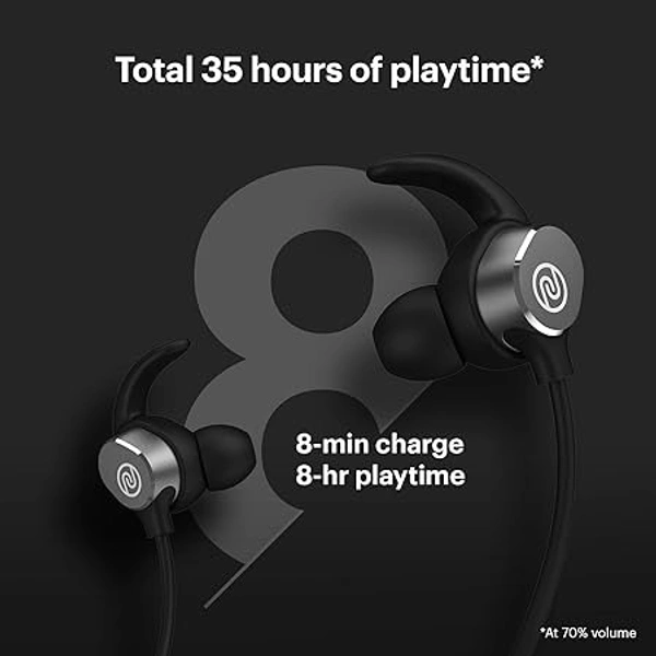 Noise Flair Bluetooth Wireless in Ear Earphones with Mic Dual Smart with Touch Controls, 35 Hour Playtime, Environmental Cancellation, Fast Charging (Carbon Black)