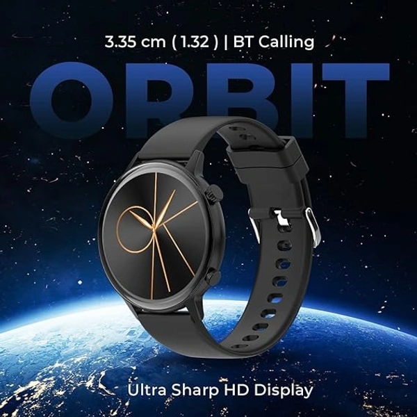 GIZMORE GIZFIT Orbit 1.32" Always ON HD Super Bright Display with 500 NITS Brightness, Advance Bluetooth Calling Smartwatch, Unlimited Watch Faces, SPO2 & AI Voice Assistant