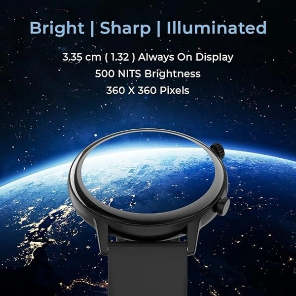 GIZMORE GIZFIT Orbit 1.32" Always ON HD Super Bright Display with 500 NITS Brightness, Advance Bluetooth Calling Smartwatch, Unlimited Watch Faces, SPO2 & AI Voice Assistant