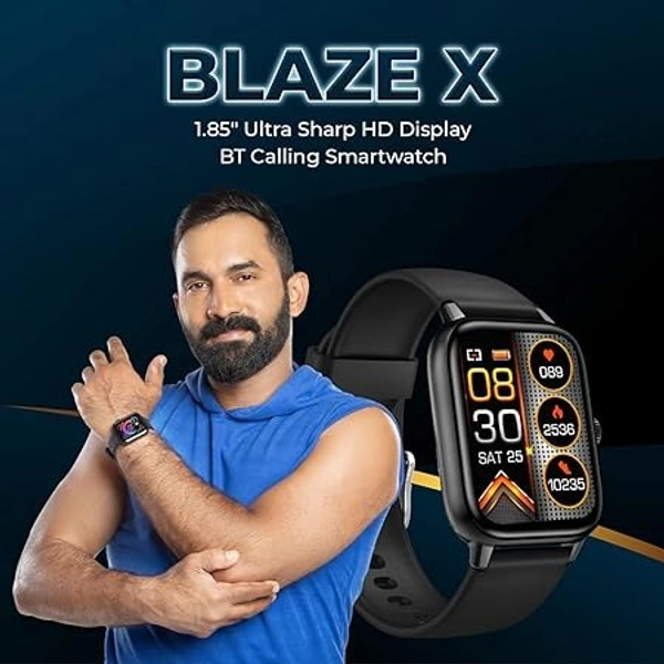 GIZMORE Blaze X Smartwatch Bluetooth Calling 1.85" HD Display, 600 NITS, 240 * 286 PX High Res with SpO2, Heart Rate Monitoring, smartwatch