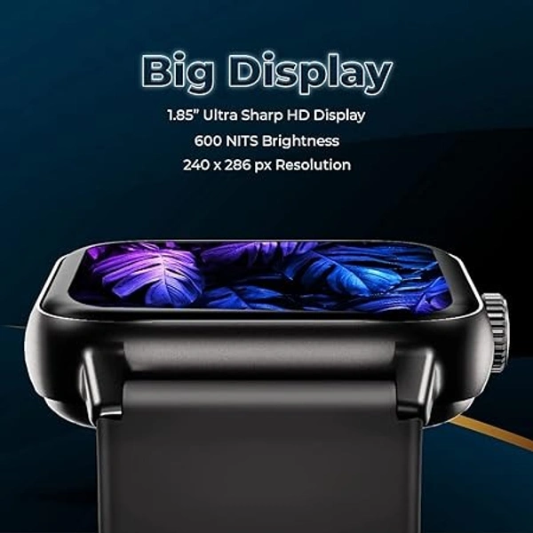 GIZMORE Blaze X Smartwatch Bluetooth Calling 1.85" HD Display, 600 NITS, 240 * 286 PX High Res with SpO2, Heart Rate Monitoring, smartwatch