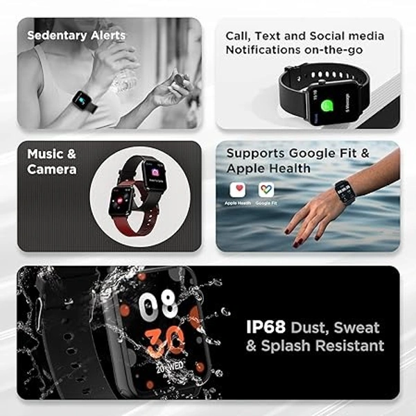 boAt Wave Lite Smart Watch with 1.69" HD Display, Sleek Metal Body, HR & SpO2 Level Monitor, 140+ Watch Faces, Activity Tracker, Multiple Sports Modes, IP68 & 7 Days Battery Life - Blue