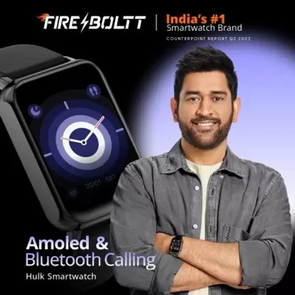 Fire-Boltt Hulk 1.78 inch Amoled Bluetooth Calling with 120 sports modes Smartwatch  (Black Strap, 1.78)