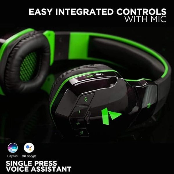 boAt Rockerz 518 Bluetooth On-Ear Headphone with Mic(Viper Green)