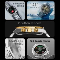 Fire-Boltt Blizzard 1.28" Luxury watch with BT Calling,Stainless Steel Body & Health Suite Smartwatch  (Mist Soft Gold Strap, Free Size)