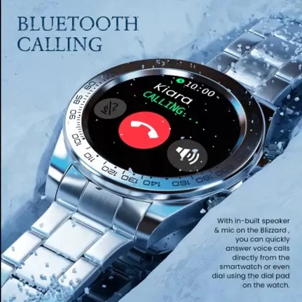Fire-Boltt Blizzard 1.28" Luxury watch with BT Calling,Stainless Steel Body & Health Suite Smartwatch  (Mist Soft Gold Strap, Free Size)