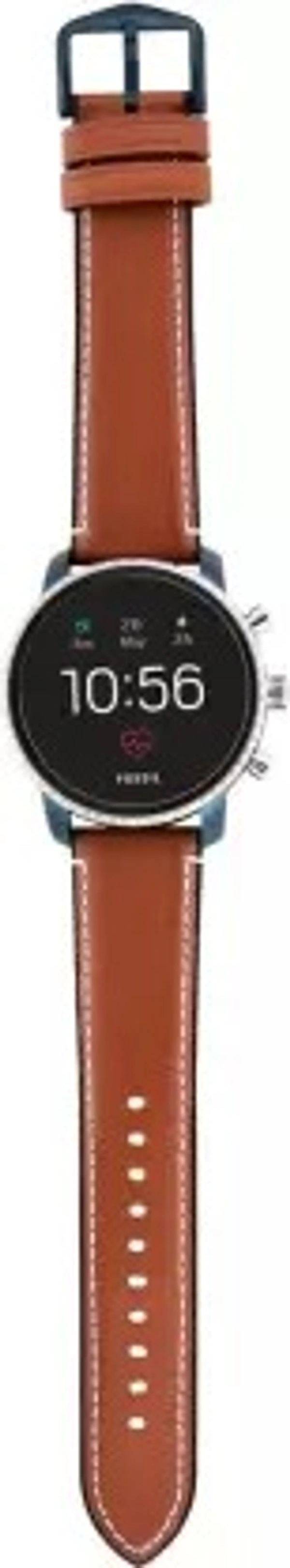 FOSSIL 4th Gen Explorist HR Smartwatch  (Brown Strap, Regular)