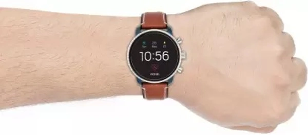 FOSSIL 4th Gen Explorist HR Smartwatch  (Brown Strap, Regular)
