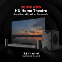 ( Refurbished) boAt AAVANTE Bar 3150D 260W 5.1 Channel Bluetooth Soundbar with Dolby Audio, Signature Sound,Wired Subwoofer,Multiple Connectivity,Entertainment Modes(Premium Black)