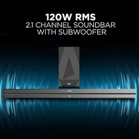 ( Refurbished ) boAt Aavante Bar 1580 2.1 Channel Home Theatre Soundbar with 120W Signature Sound, Wired Subwoofer, Multiple Connectivity Modes, Entertainment EQ Modes(Premium Black)