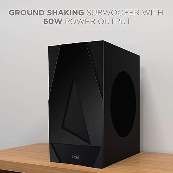 ( Refurbished ) boAt Aavante Bar 1580 2.1 Channel Home Theatre Soundbar with 120W Signature Sound, Wired Subwoofer, Multiple Connectivity Modes, Entertainment EQ Modes(Premium Black)