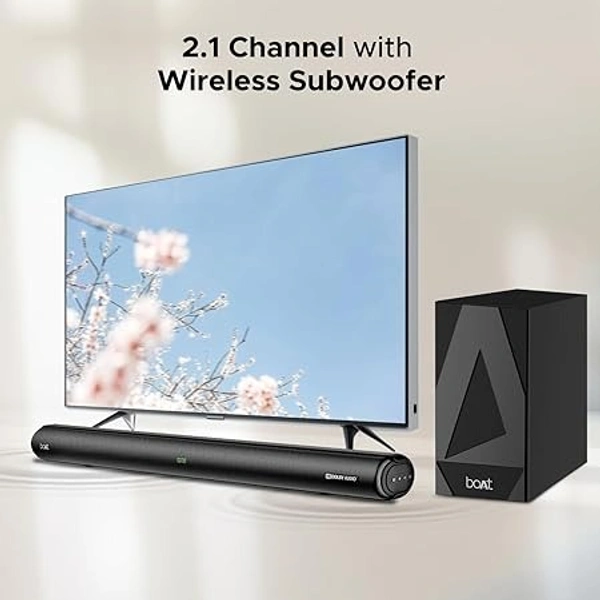 ( Refurbished )boAt Aavante Bar 1850D with 220W Dolby Audio, Wireless Subwoofer, Multi Compatibility, EQ Modes and Master Remote Control(Premium Black)