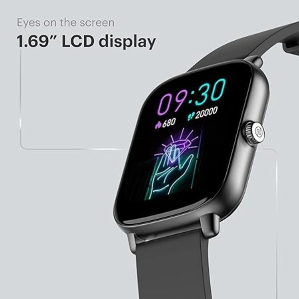 ( open box )Noise ColorFit Icon Buzz Bluetooth Calling Smart Watch with Voice Assistance, 1.69"(4.29cm) Display, Built-in Games, Sleep, Spo2, HR Monitors (Jet Black), OneSize