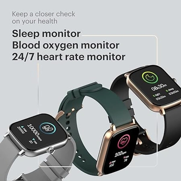 ( open box )Noise ColorFit Icon Buzz Bluetooth Calling Smart Watch with Voice Assistance, 1.69"(4.29cm) Display, Built-in Games, Sleep, Spo2, HR Monitors (Jet Black), OneSize