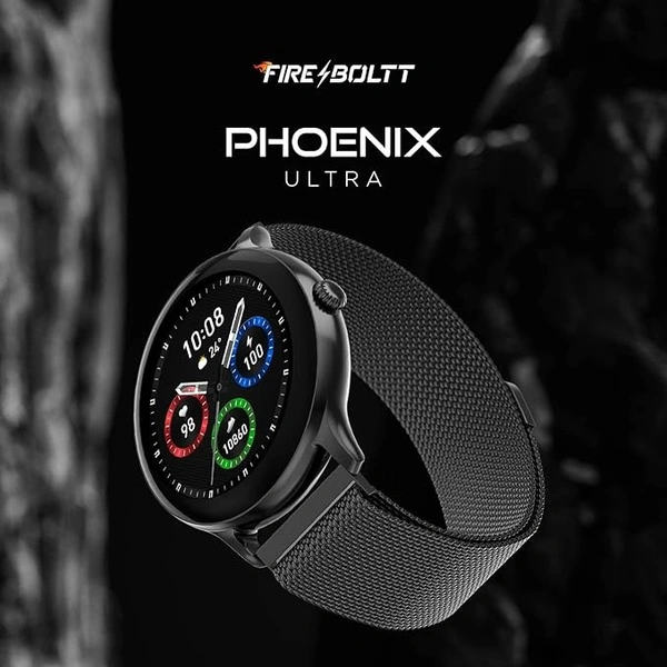 (OPEN BOX ) Fire-Boltt Phoenix Ultra Luxury Stainless Steel, Bluetooth Calling Smartwatch, AI Voice Assistant, Metal Body with 120+ Sports Modes, SpO2, Heart Rate Monitoring (Dark Grey)
