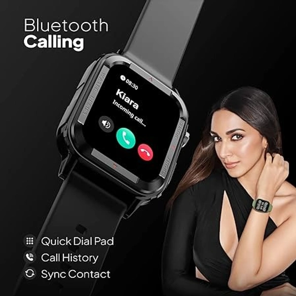 ( OPEN BOX )Fire-Boltt Tank 1.85" Outdoor Rugged Bluetooth Calling Smart Watch, 123 Sports Mode, 8 UI Interactions, Built in Speaker & Mic, 7 Days Battery (Black)
