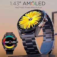 ( Open box ) Fire-Boltt Invincible Plus 1.43" AMOLED Display Smartwatch with Bluetooth Calling, TWS Connection, 300+ Sports Modes, 110 in-Built Watch Faces, 4GB Storage & AI Voice Assistant (Black SS)