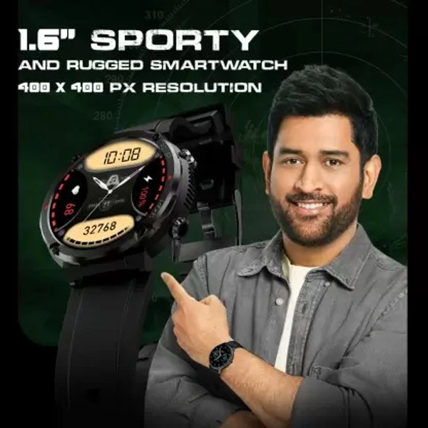 ( Open box ) Fire-Boltt Sphere 1.6" Sporty Rugged Smartwatch Metal Body Shock Proof, 600 mAh, High Res Smartwatch  (Black Strap, Free Size)