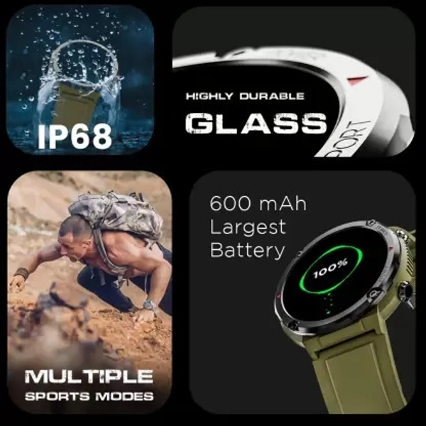 ( Open box ) Fire-Boltt Sphere 1.6" Sporty Rugged Smartwatch Metal Body Shock Proof, 600 mAh, High Res Smartwatch  (Black Strap, Free Size)